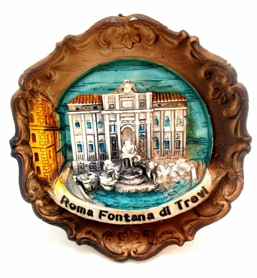 Rome Trevi Fountain Souvenir 3-D Wall Plaque from Italy