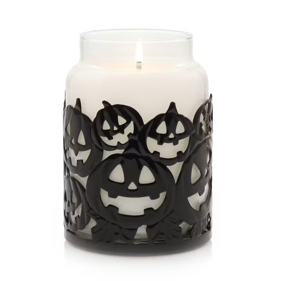 Yankee Candle Halloween Jack Pumpkins Black Metal Jar Candle Holder