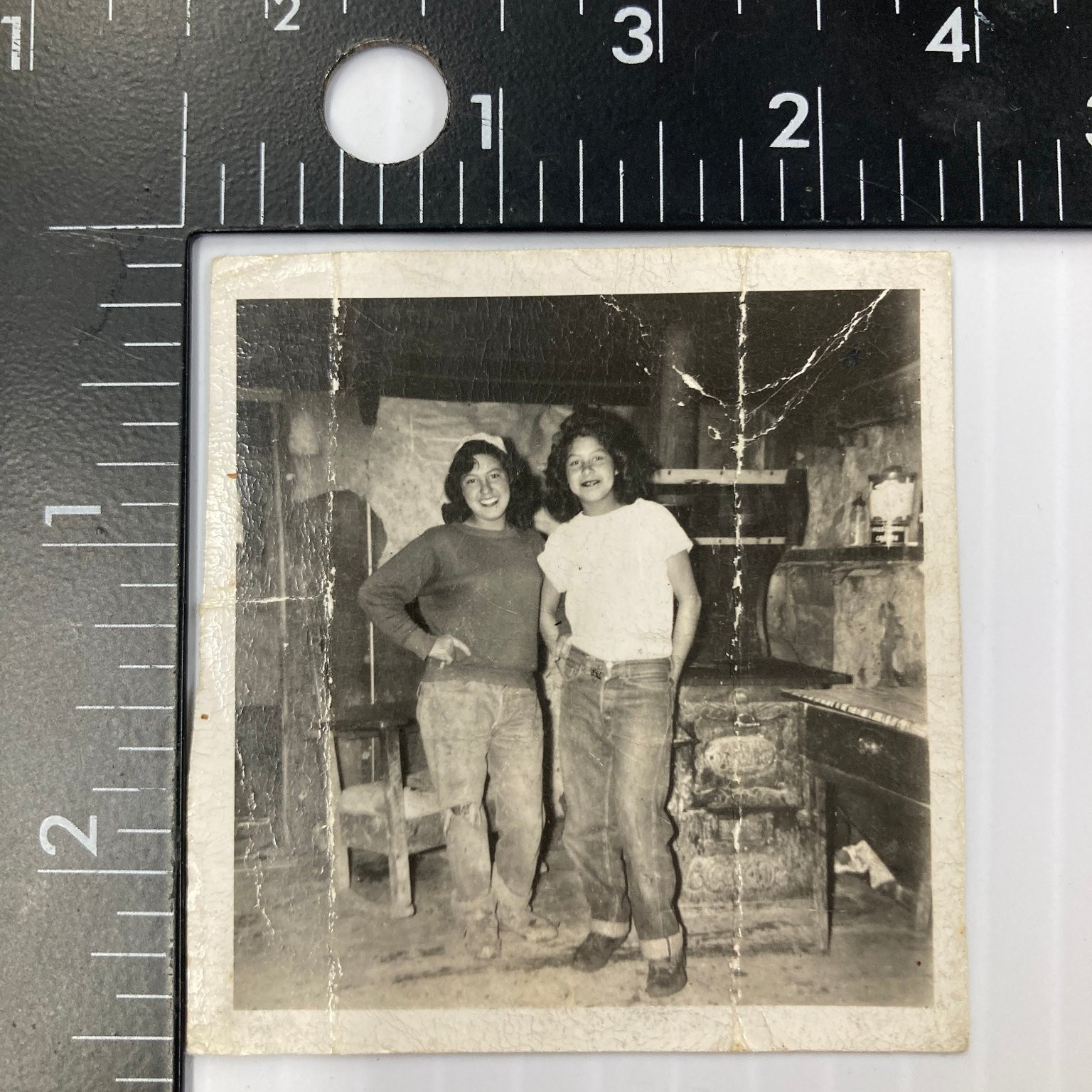 Two Young Women 1950s Snapshot Photograph Vintage Americana Casual Portrait