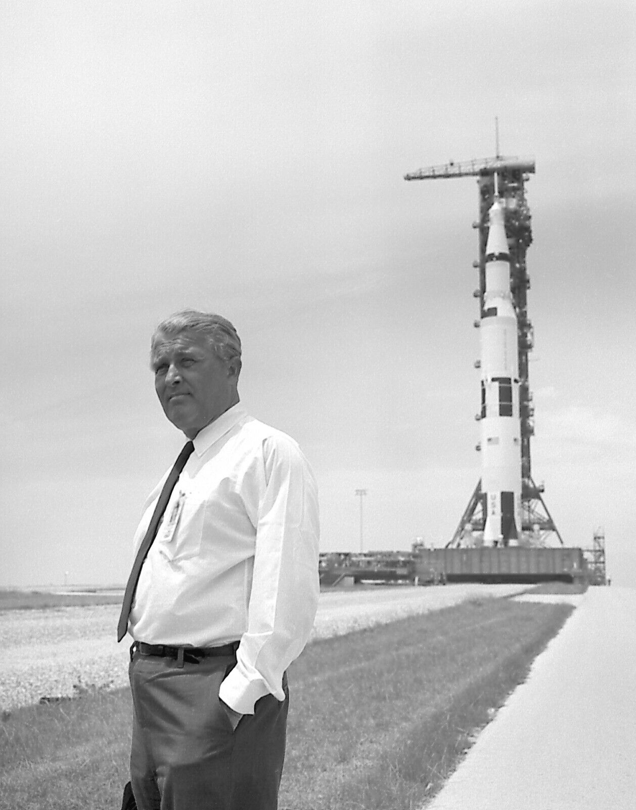 Wernher von Braun Standing by  NASA  Apollo 11 Saturn V Rocket 8\