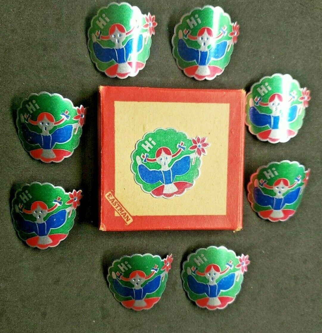 Vintage 1930\'s Eastman Tag & Label Co San Francisco 8 Seals Dutch Girl NIB PB8