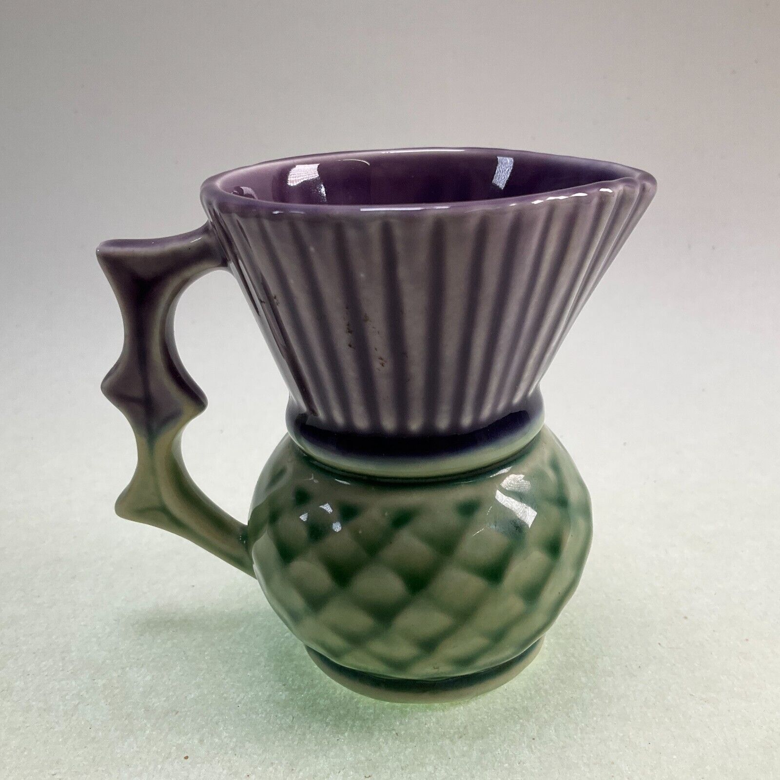 Clyde Ceramics Scotland Thistle Purple & Green Creamer - Vintage