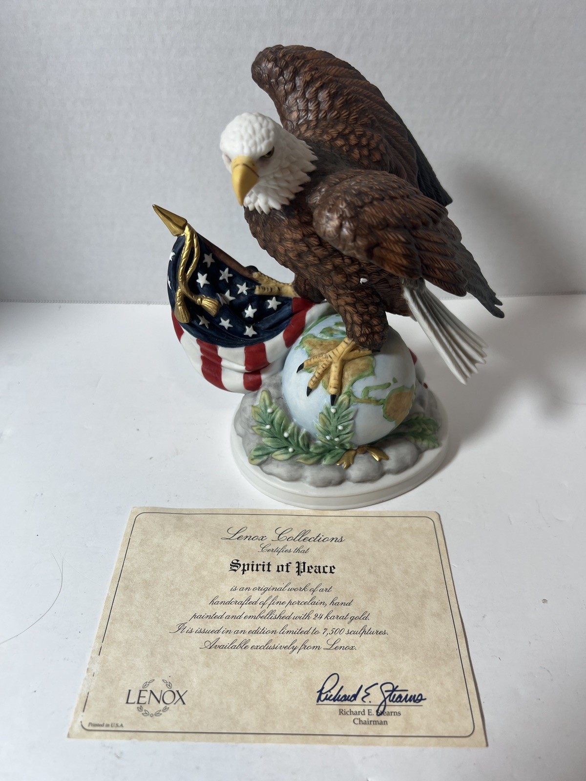 1995 Lenox Eagle Sculpture SPIRIT OF PEACE New In Original Box COA Vintage