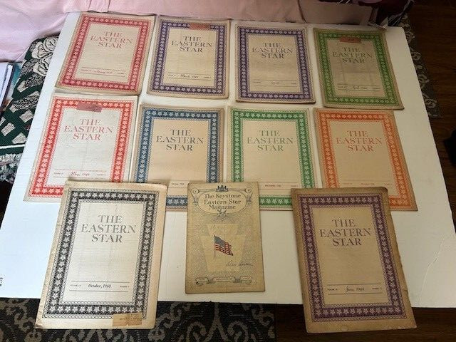 Eastern Star Magazine Memorabilia Lot of 11 Vintage Issues Freemasonry Masonic