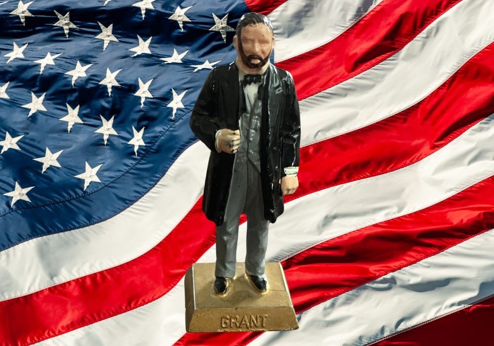 Vintage Ulysses S. Grant Hand-Painted Figurine 18th US President Louis Marx