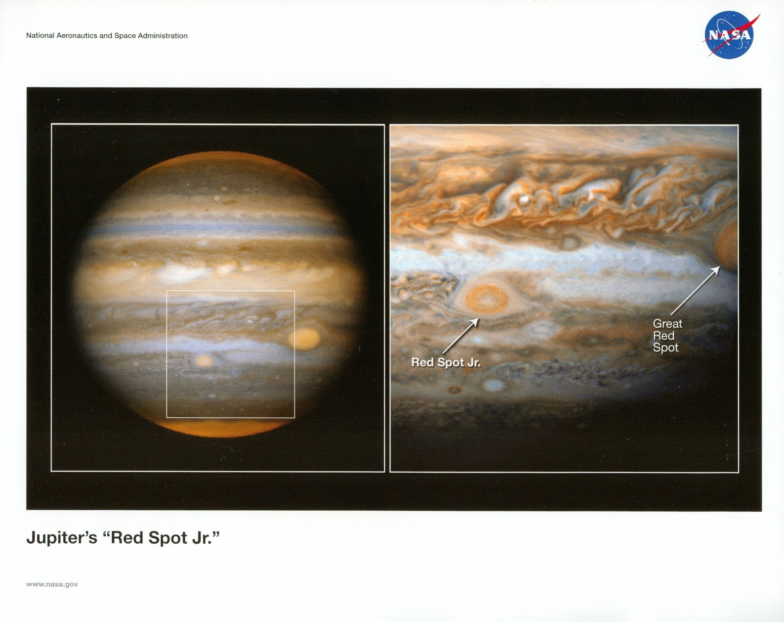 Vintage NASA Jupiter Red Spot Jr Hubble Space Telescope Astronomy Lithograph