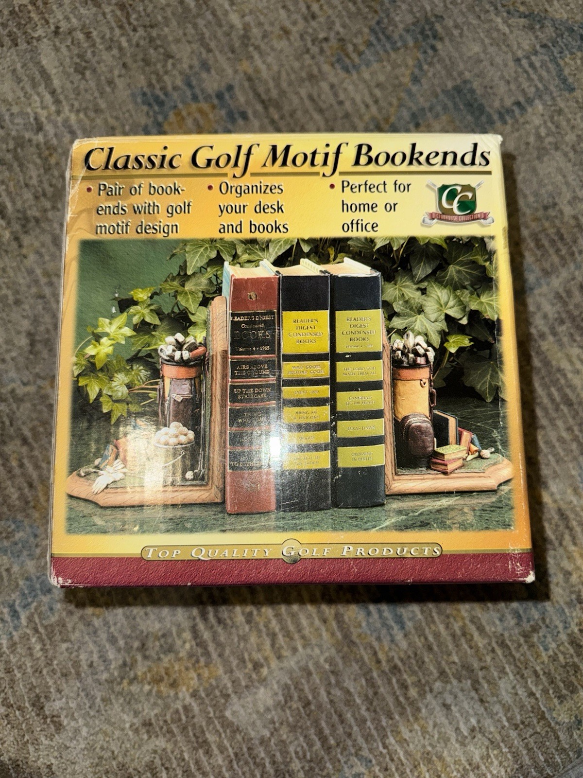Vintage Classic Golf Motif Bookends New Vintage 90s 80s 