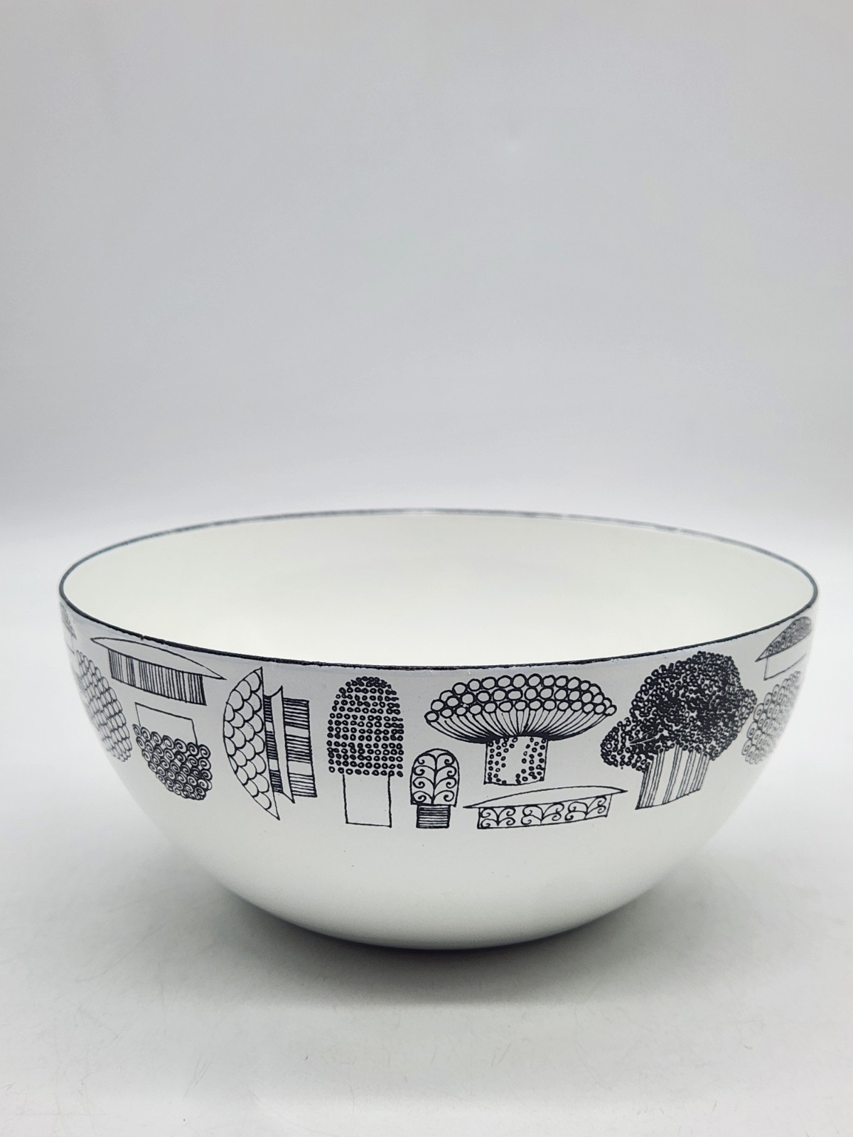 Kaj Franck Finel Arabia Mushrooms Enamel Small Mixing Bowl Made in Finland 5.5\