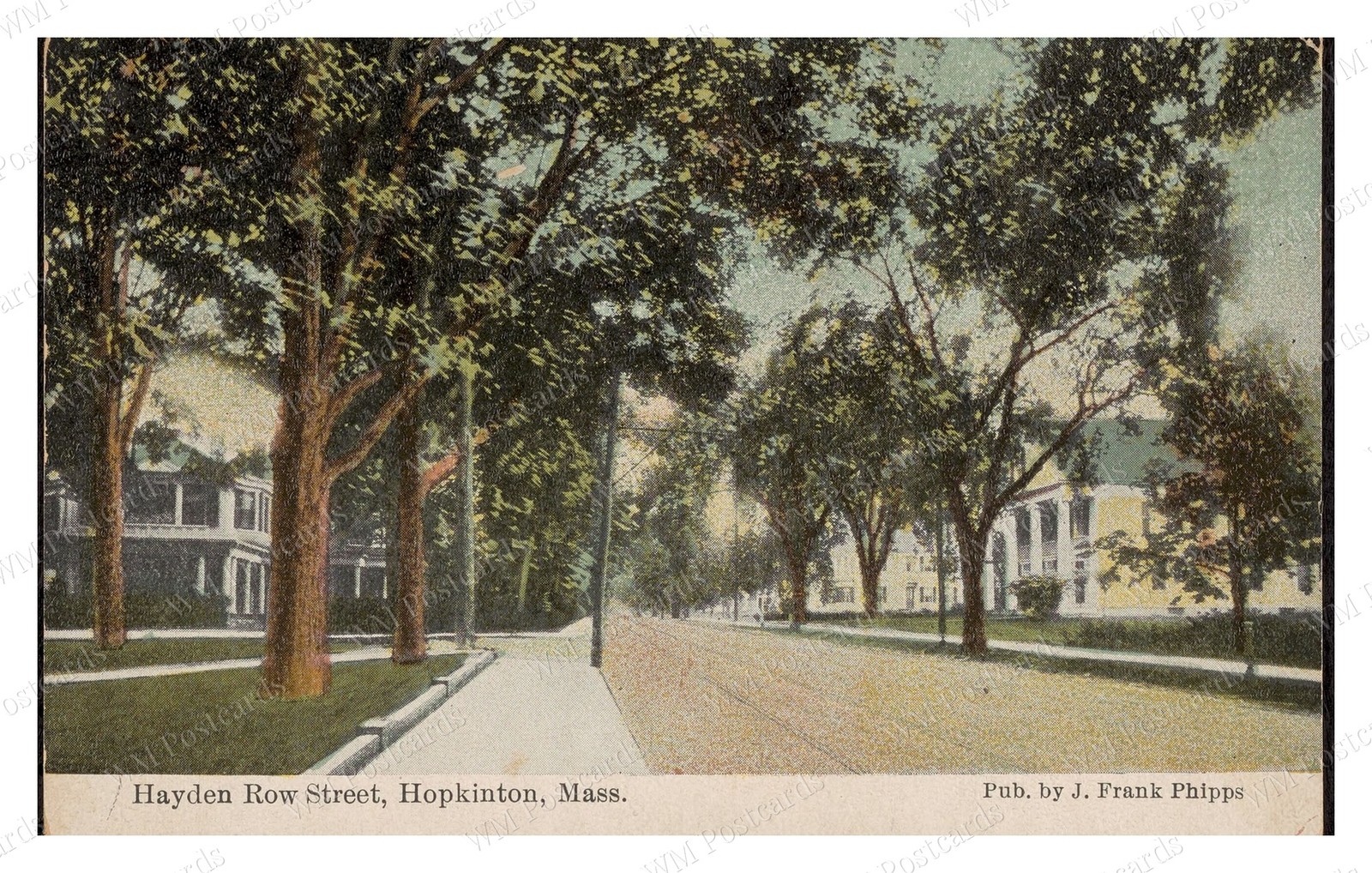 Hopkinton Massachusetts 1910 Hayden Rowe Street Porches Standard Postcard Hopkinton Massachusetts 1910 Hayden Rowe Street Porches Standard Postcard