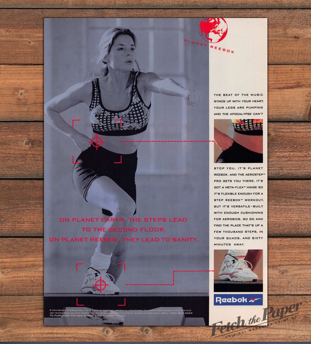 Reebok Planet Reebok Aerostep Pro Step Workout Woman Print Ad 1993 1990s