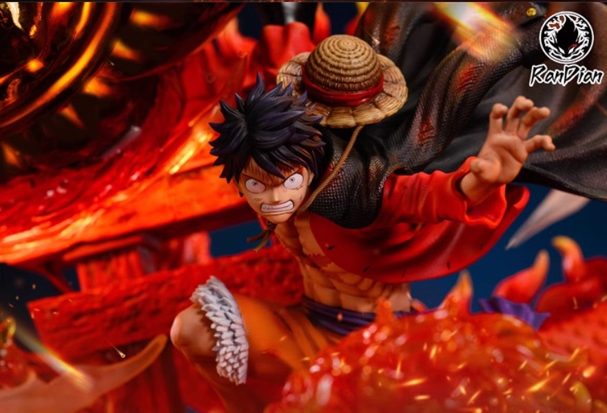 RanDian Studio One Piece Luffy Model vs Fire Dragon Pre-order Painted H65 Led