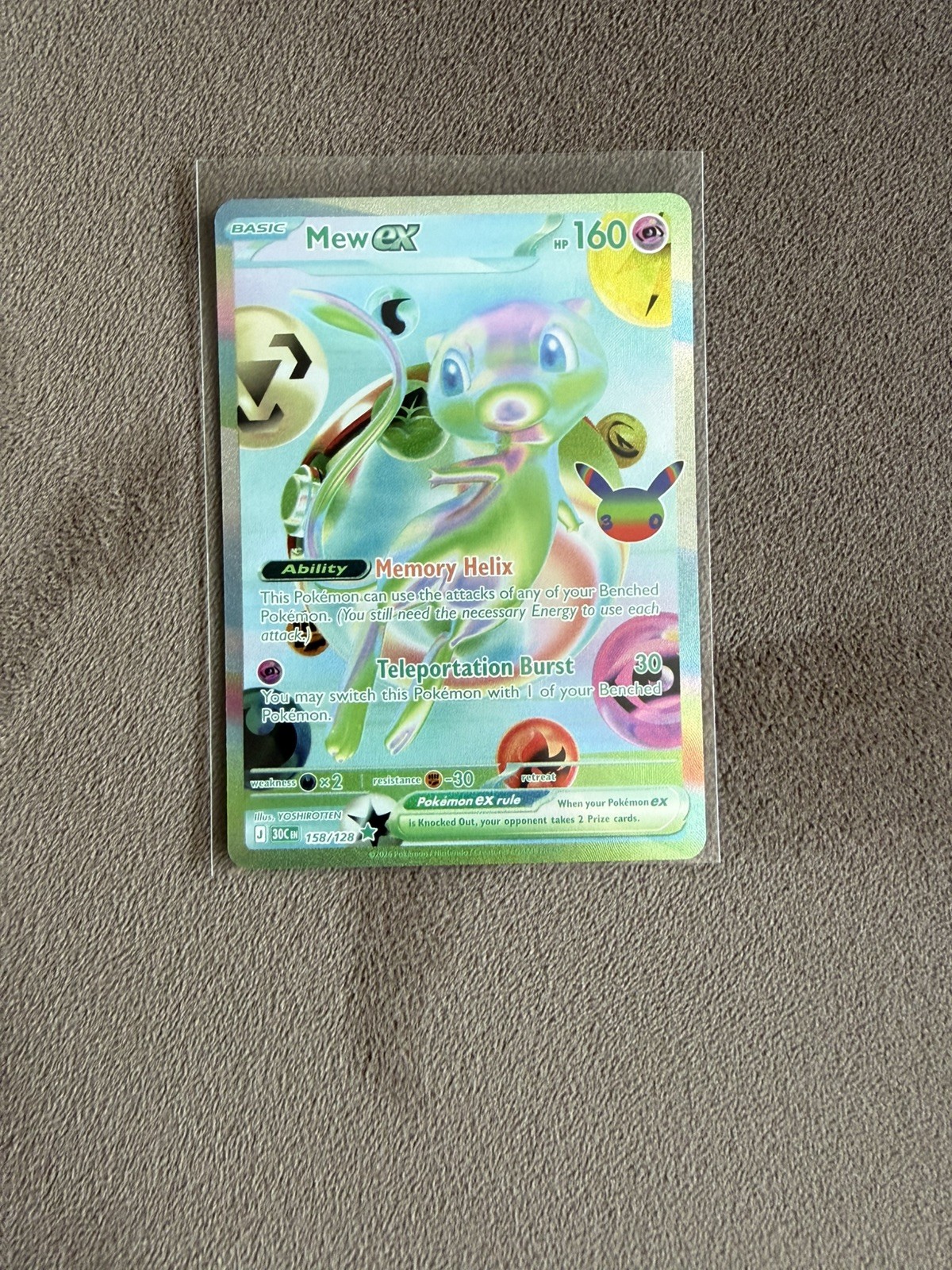 Pokemon 30th Anniversary Futuristic Mew EX 158/128 MINT