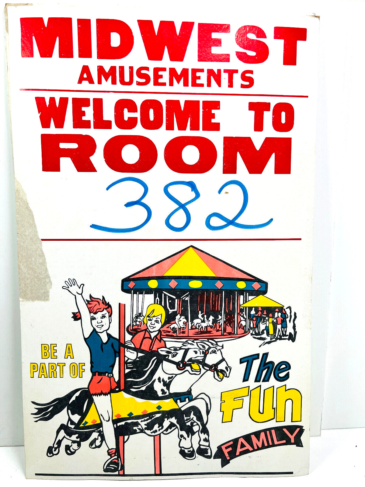 vtg 1980s 90s MIdwest Amusements Circus Carnival POster family fun carousel vtg 1980s 90s MIdwest Amusements Circus Carnival POster family fun carousel