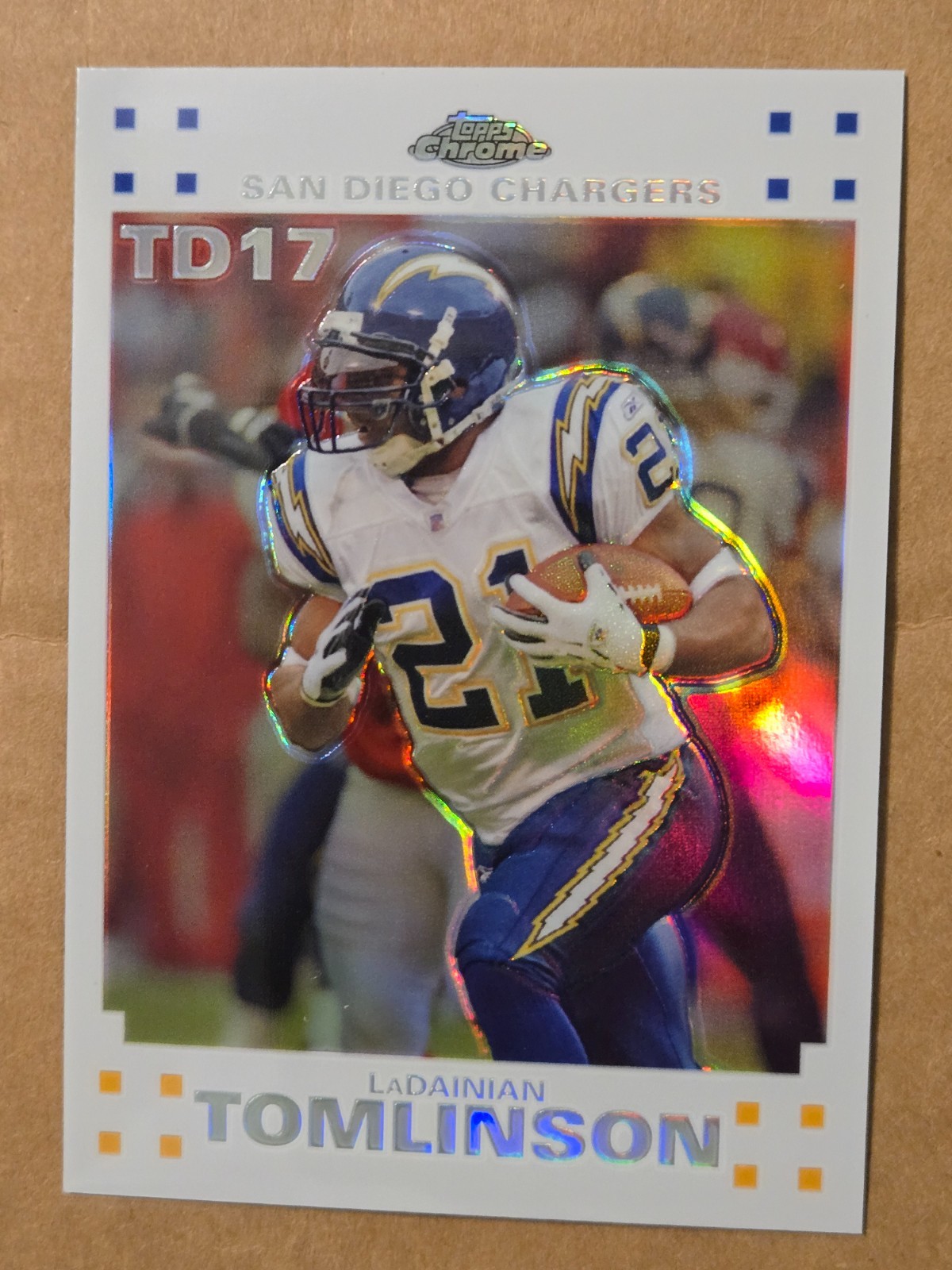 2007 Topps Chrome - LaDainian Tomlinson Touchdowns LT-17 White Refractor #58/100