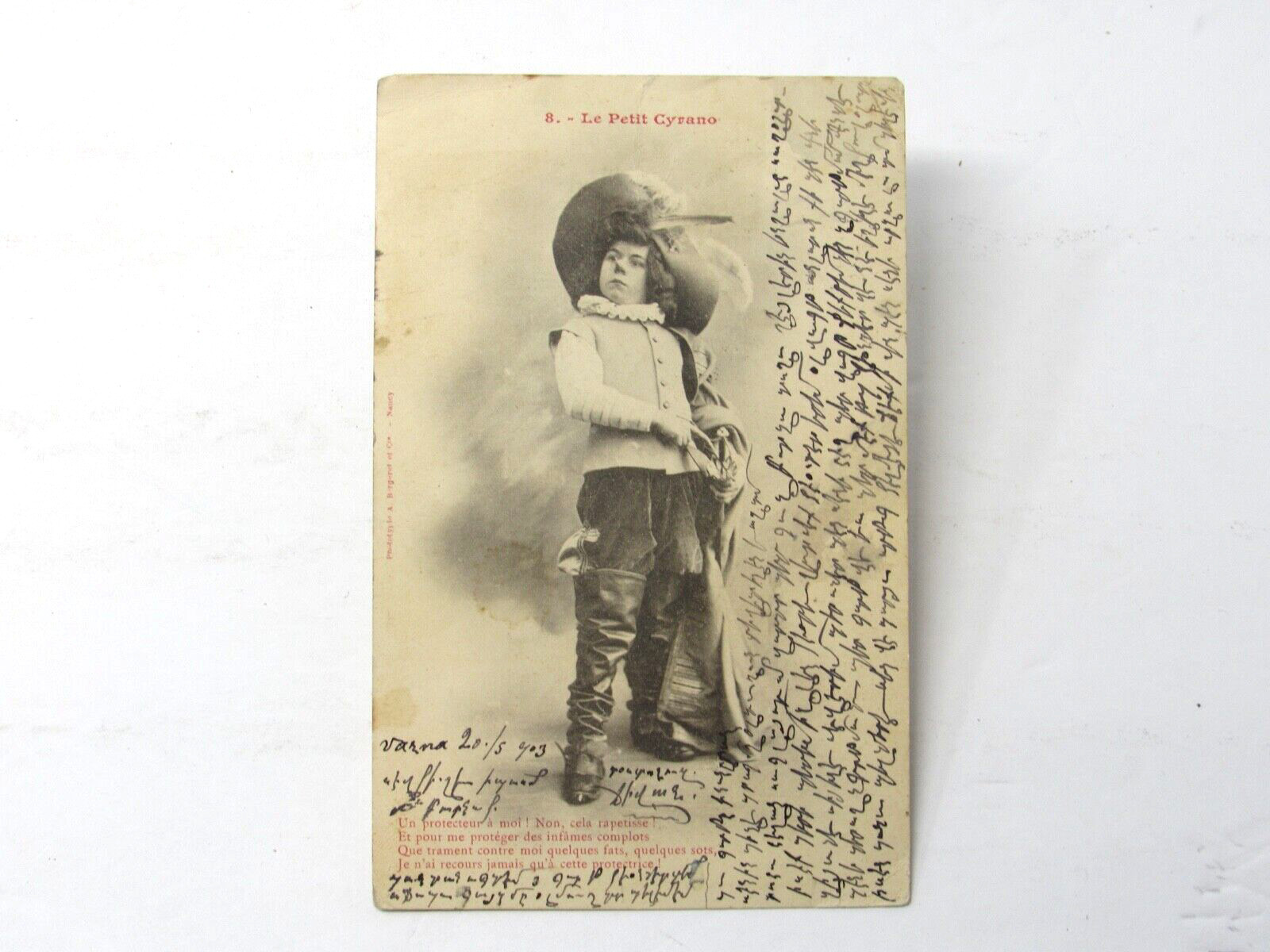 1903 Armenian Writing Postcard Varna Bulgaria to Los Angeles CA Boustchouk