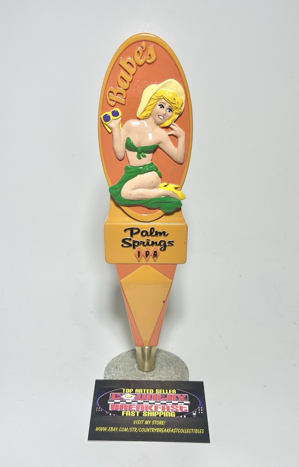 Babe’s Bar-B-Que & Brewhouse Palm Springs IPA Girl Beer Tap Handle 10” Tall RARE