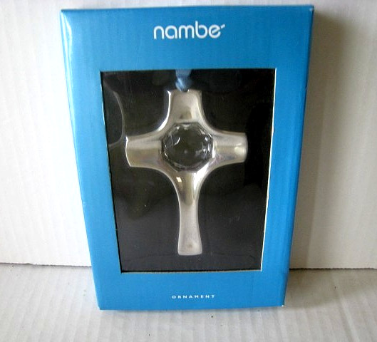 2009 NAMBE Cross Christmas Ornament 6616 Crystal And Metal Designer Todd Meyers