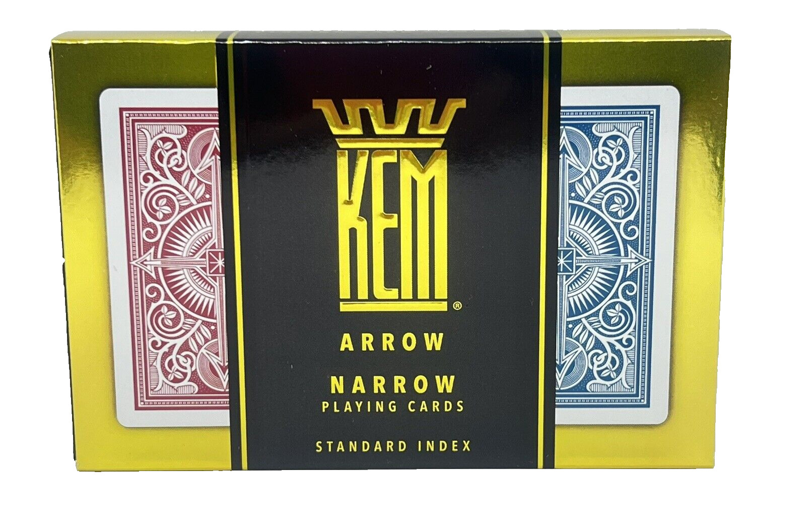 KEM Arrow Red/Blue Bridge Narrow Size - Standard Index Playing Cards (Pack of 2)