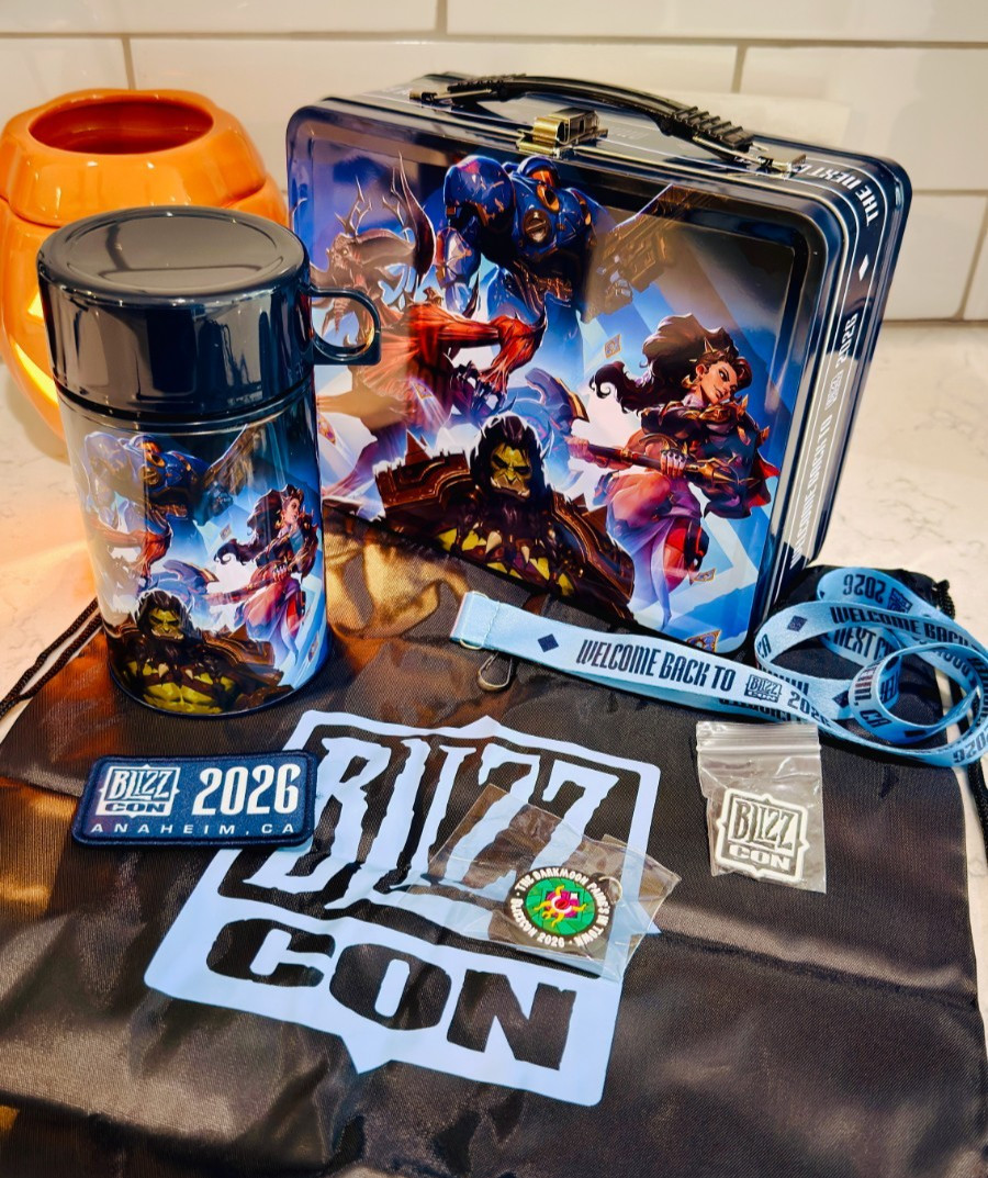 2026 BlizzCon Metal Lunchbox Tin Set w/ Tumbler Bottle, Lanyard, Bag & Pins
