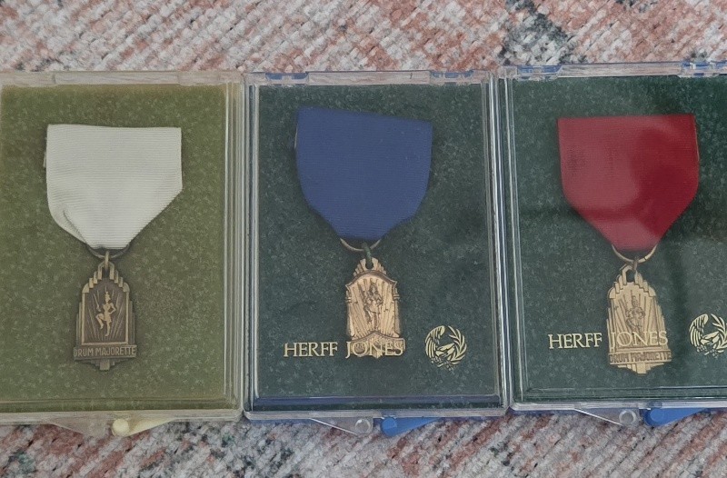 Set Of 3 1969-1971 High School Drum Majorett Award Medals