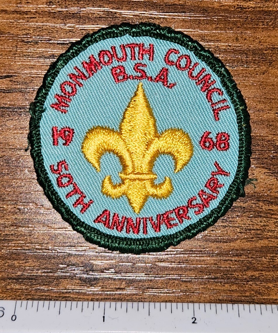 Monmouth Council 50th Anniversary 1968 Vintage Boy Scout BSA Patch 