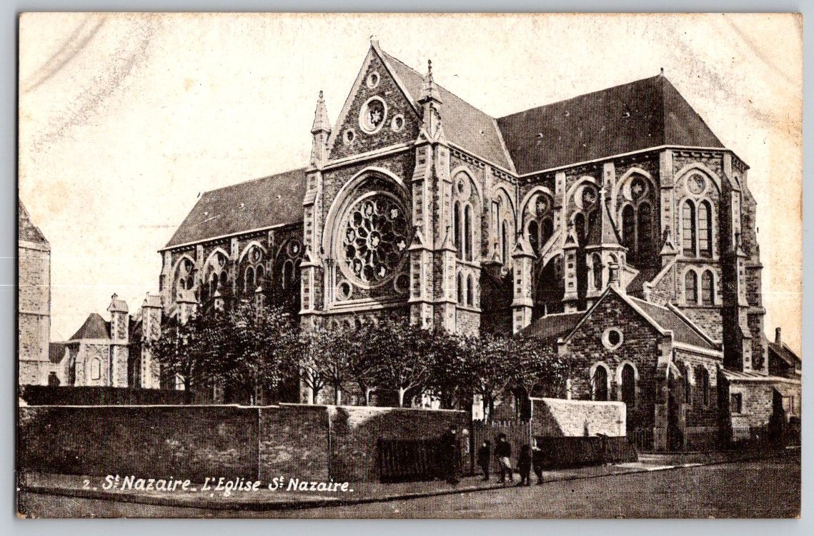 Vintage France Saint Nazaire The church of saint Nazaire Postcard
