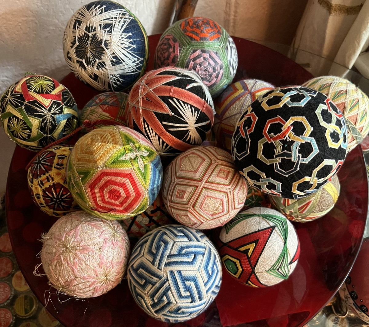 Lot 18 Vintage Japanese traditional TEMARI balls handmade 40+ Years Old