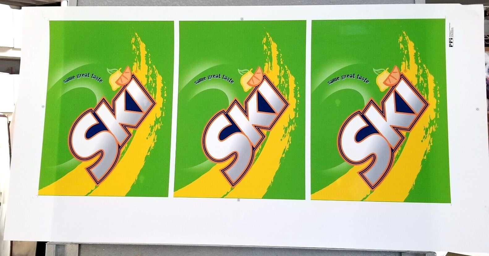 Ski Soda Preproduction Advertising Art Work Same Great Taste Yellow Green 2006