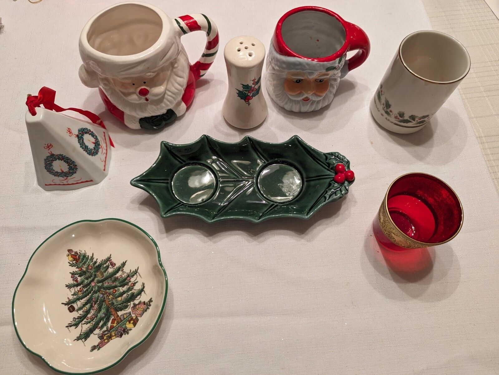 vintage spode.lefton.& misc. Christmas dishes
