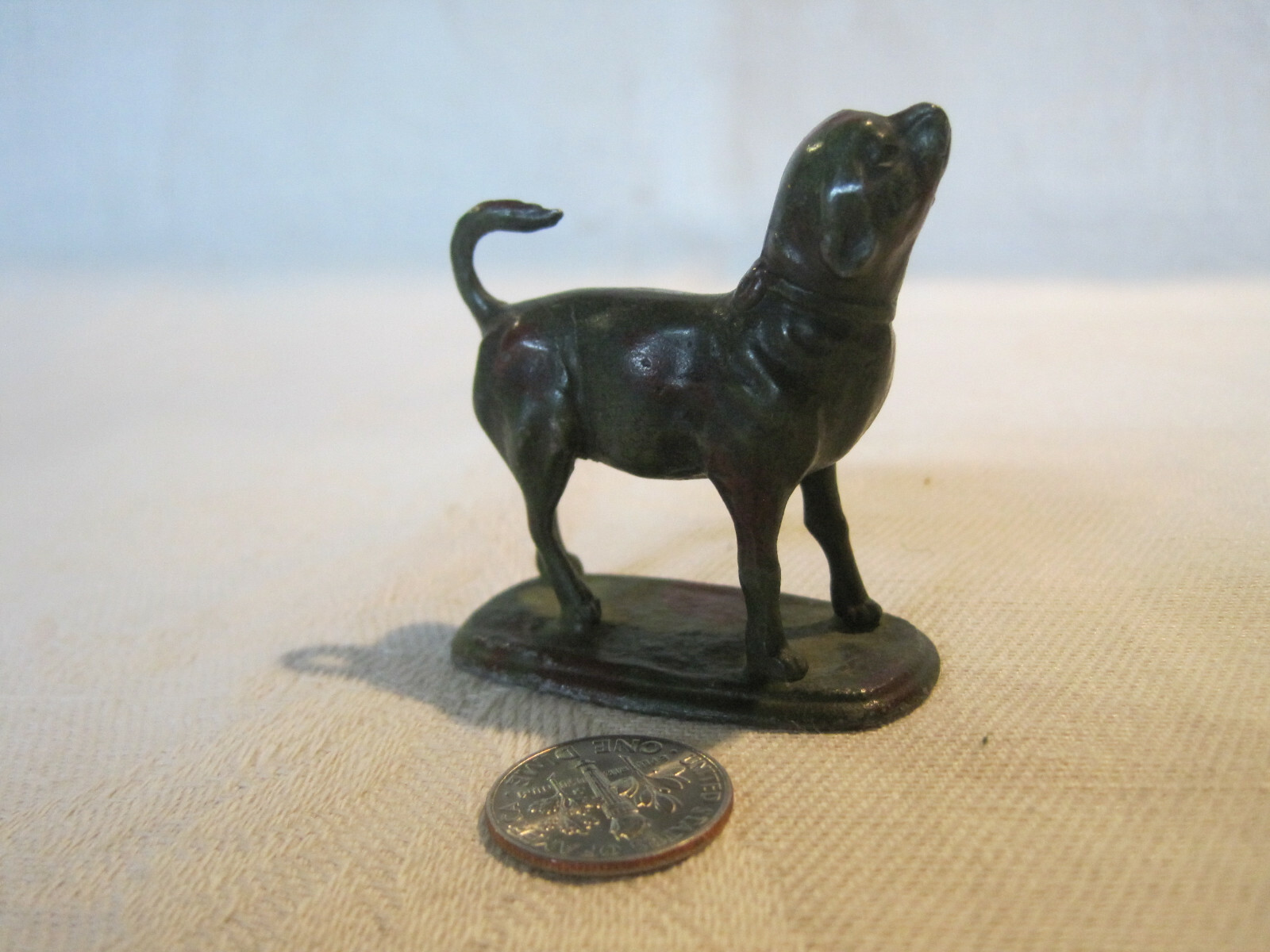 Vintage miniature cold painted bronze terrier dog figurine