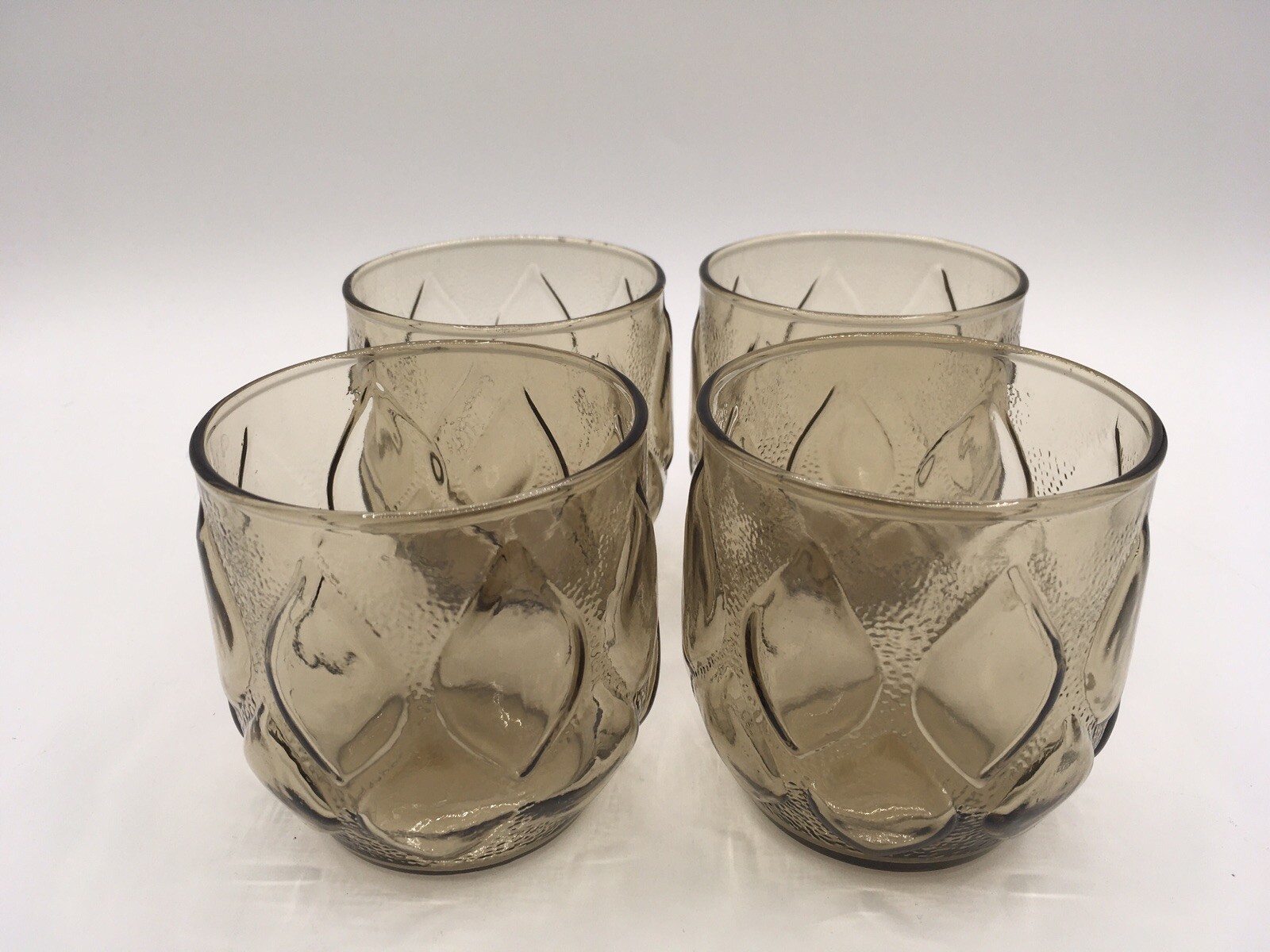4 Vtg Anchor Hocking Smoke Brown Glasses Madrid 3 4 Vtg Anchor Hocking Smoke Brown Glasses Madrid 3