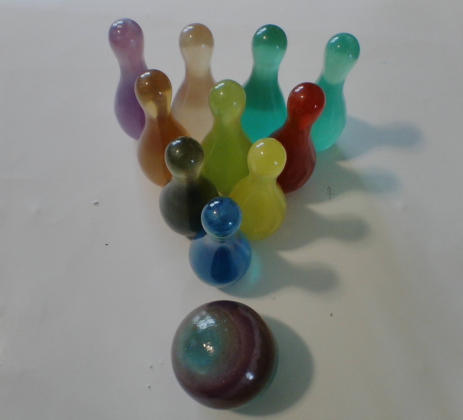 Mini bowling set made out of resin Mini bowling set made out of resin