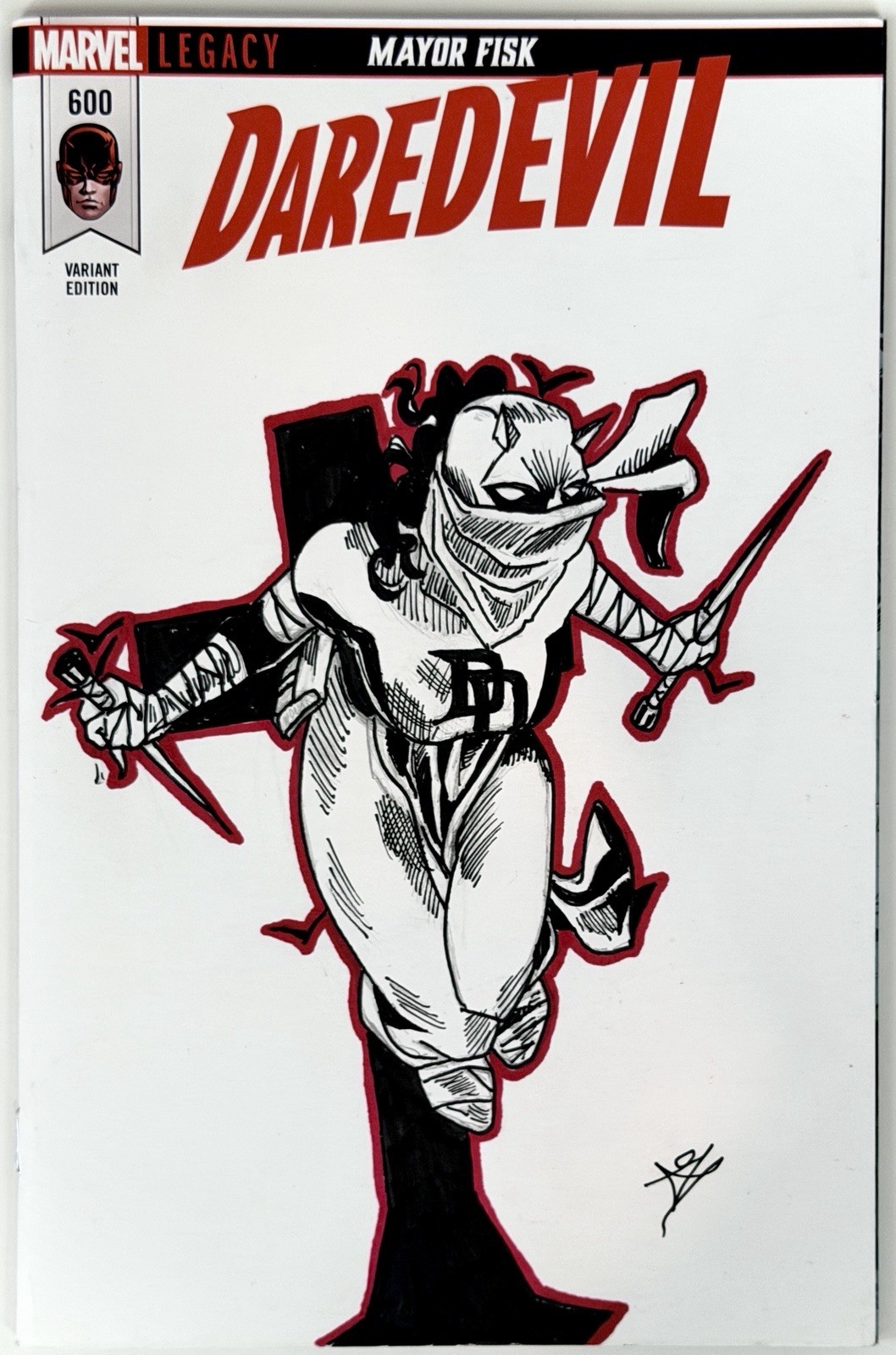Daredevil 600 - Blank Sketch Variant Cover w/Original Art by Romulo Fajardo +COA