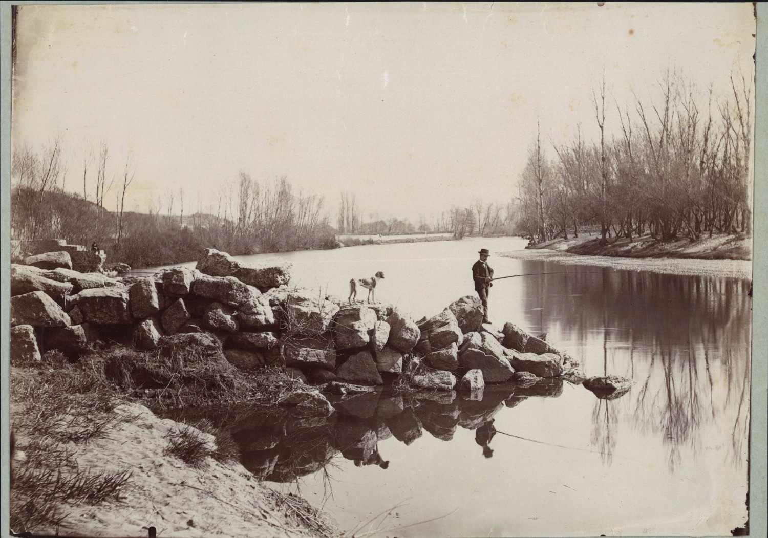 France, Occitanie, River near Lamalou-les-Bains, ca.1880, vintage print Ti France, Occitanie, River near Lamalou-les-Bains, ca.1880, vintage print Ti