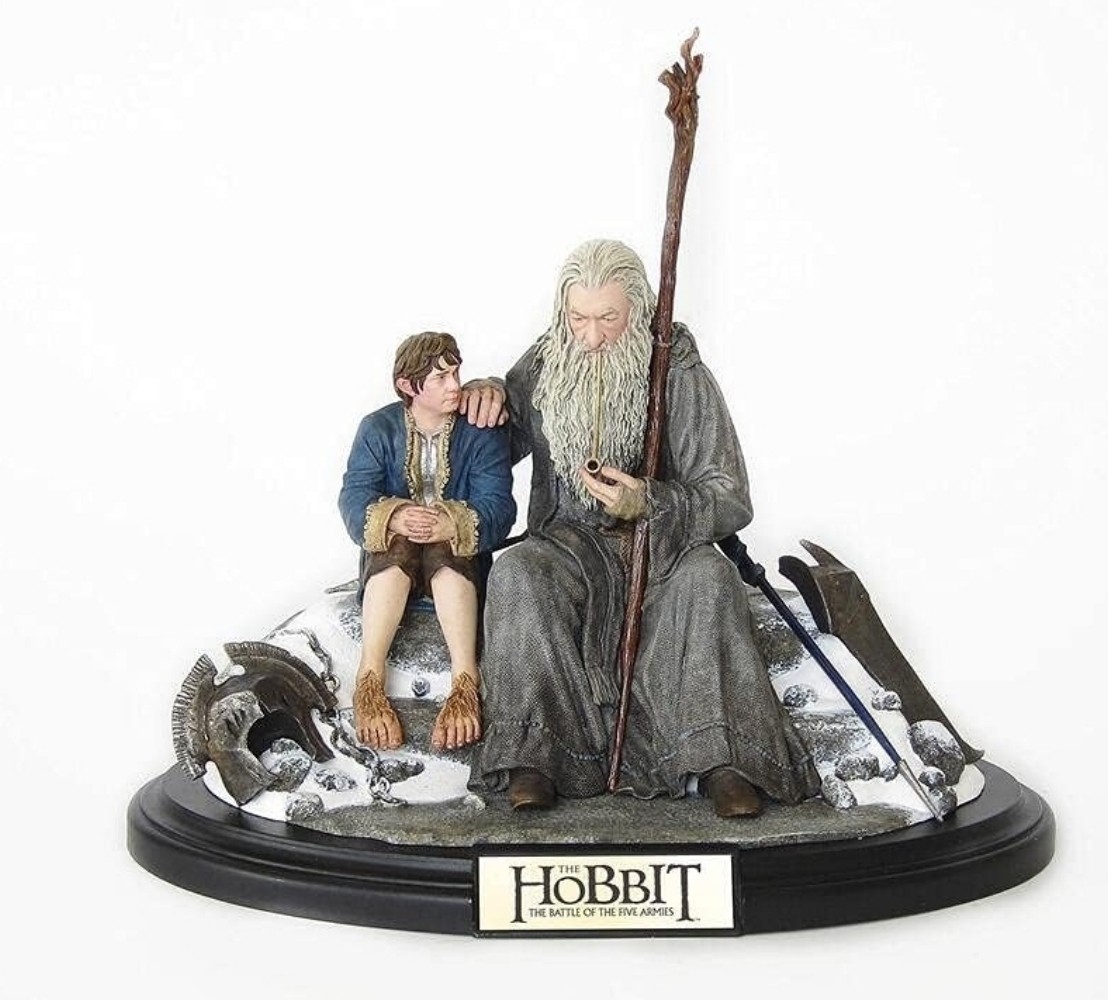 Weta The Hobbit Gandalf & Bilbo Silent Reflection Polystone Statue LOTR Figure Weta The Hobbit Gandalf & Bilbo Silent Reflection Polystone Statue LOTR Figure