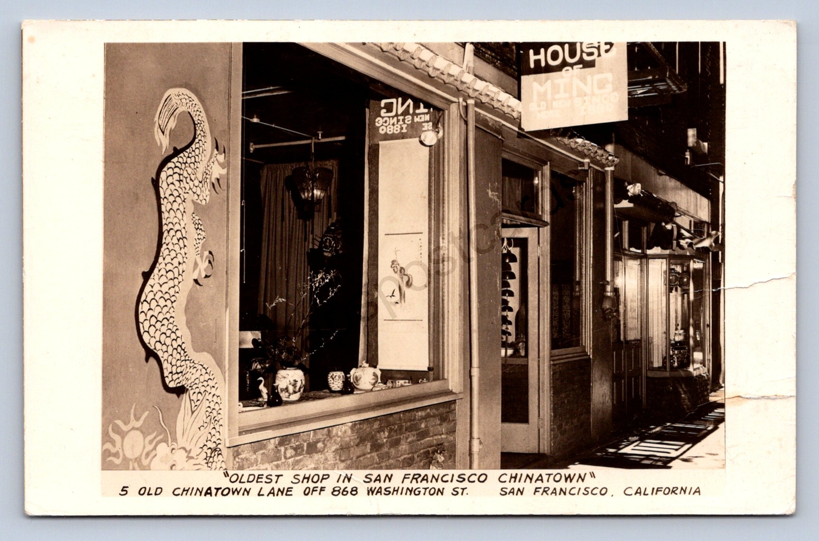 K8/ San Francisco California Postcard RPPC c1940s Chinatown House Ming 45