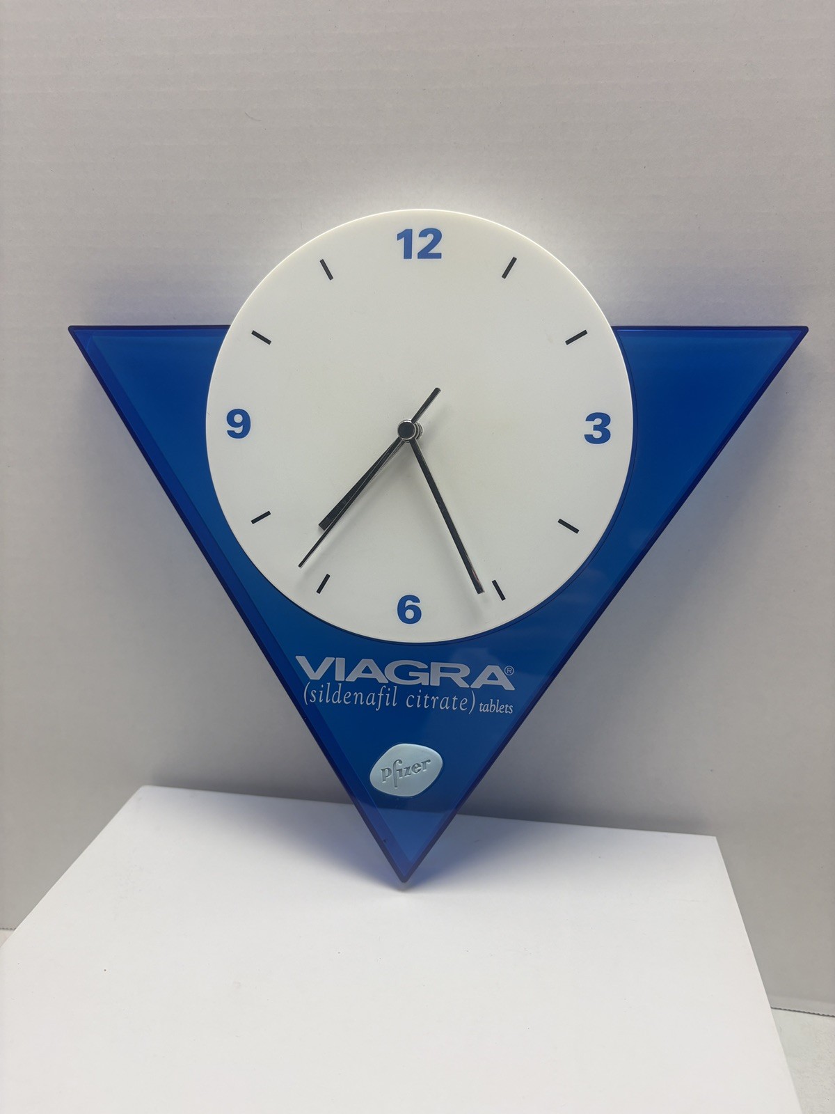 Vintage Viagra Clock - Pfizer Promotional Blue Drug Rep Advertising 
