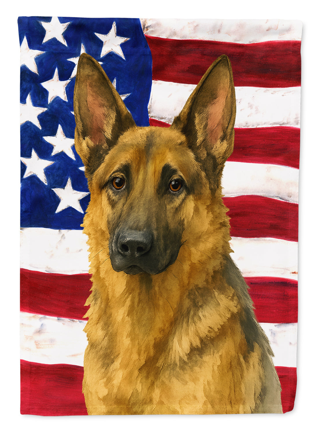 Sable German Shepherd American Flag Garden Flag - Durable, Weatherproof