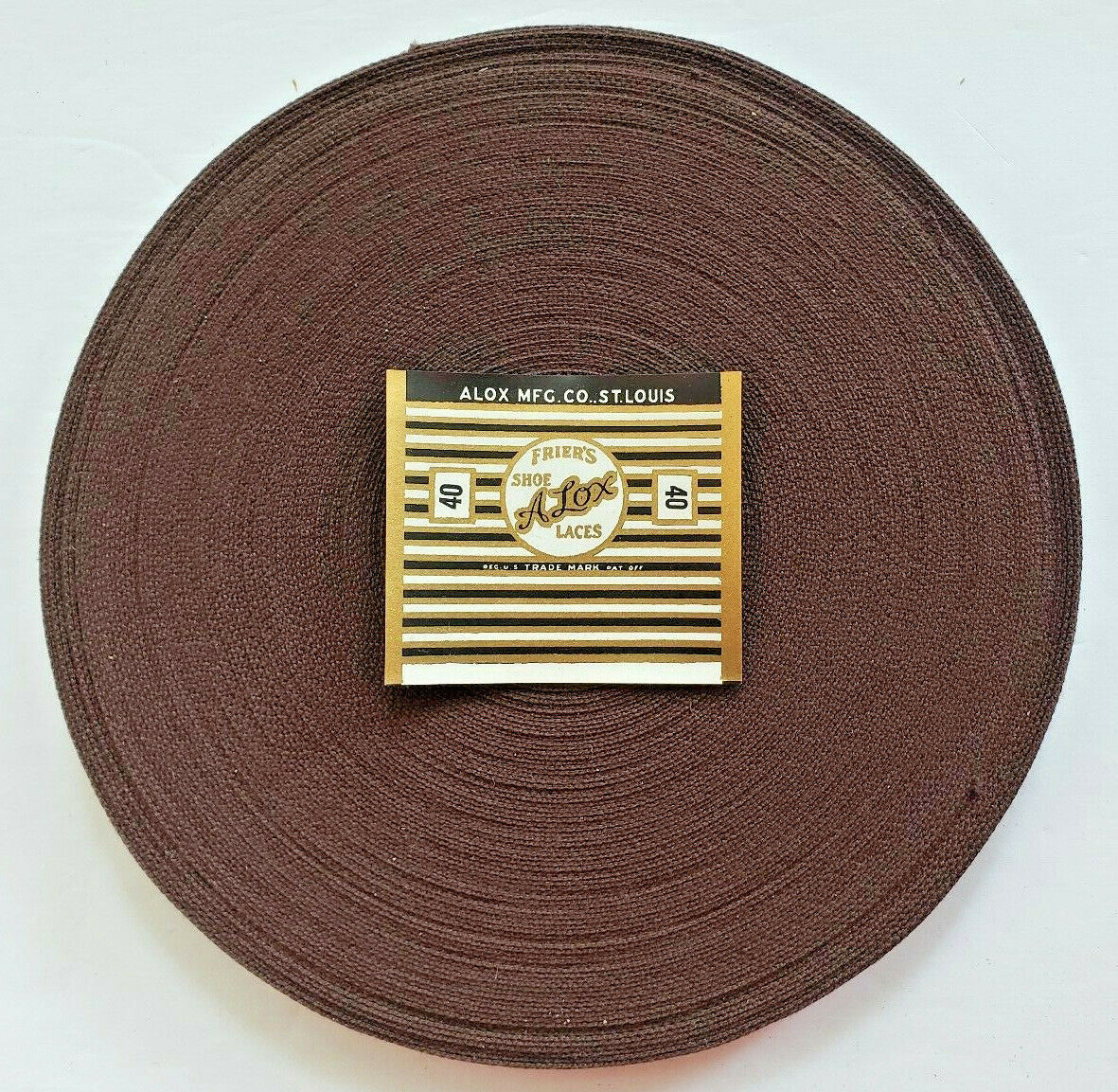 Vintage Alox Brown Shoe Lace Spool about 1940\'s New Old Stock New