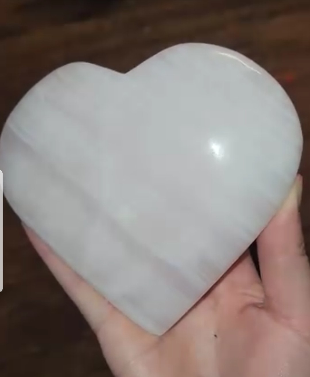Pink Mangano Calcite Heart  Large UV Reactive Fluorescent