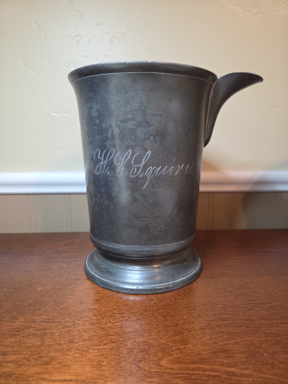 Vintage Loftus English Pewter Quart Tankard Pour Spout Victorian Middlesex Set A