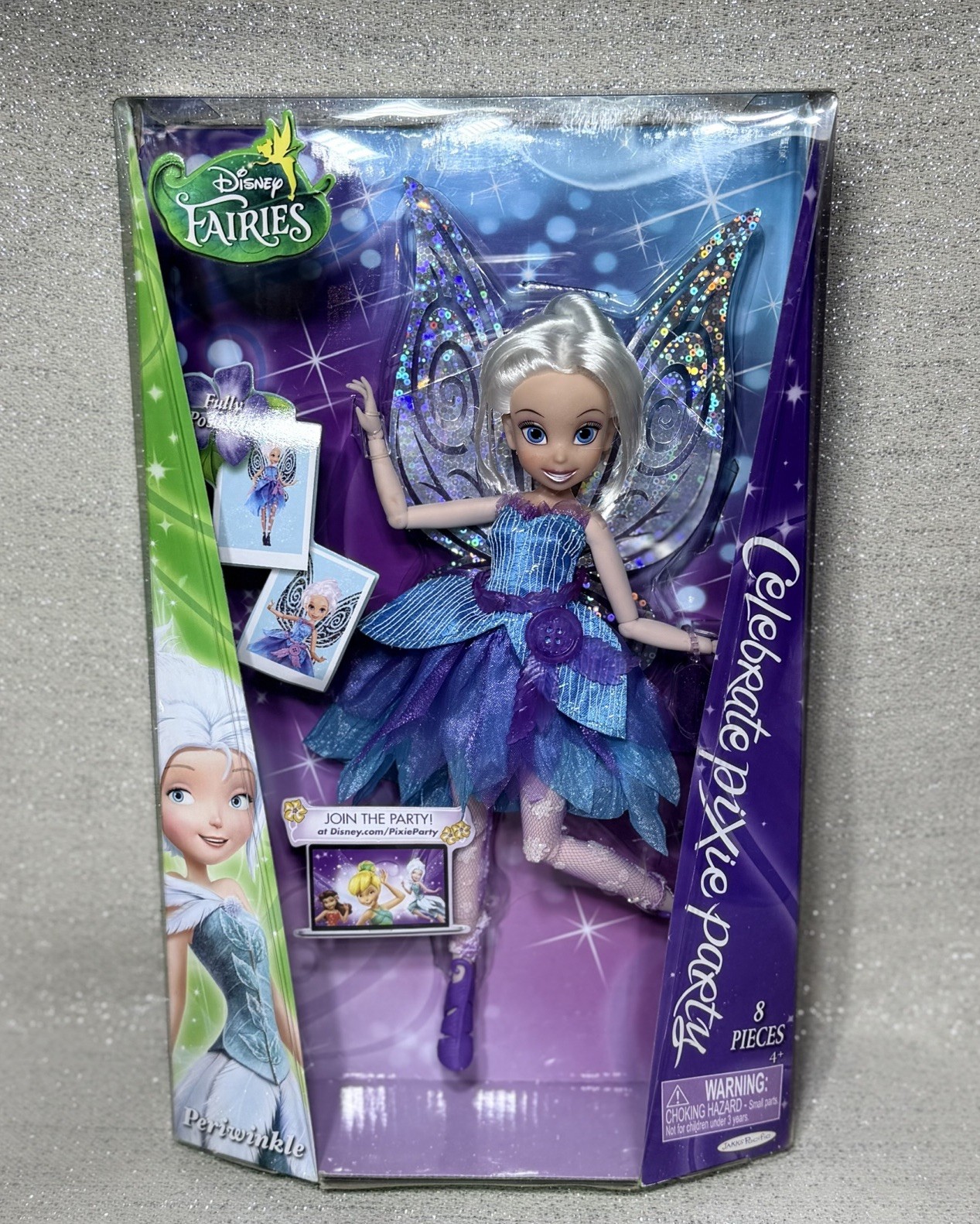 RARE Periwinkle Disney Fairies Celebrate Pixie Party Jakks Pacific NIB 2013 D5