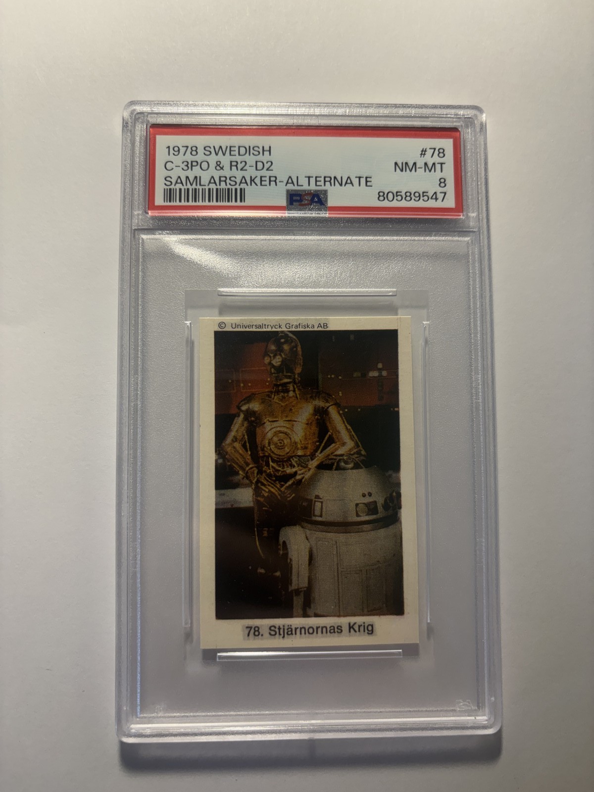 1978 Swedish Star Wars C-3PO R2-D2 #78 PSA 8