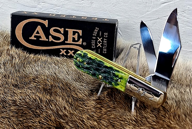 Case XX Green Apple Bone Peach Seed Jig Barlow Pocker Knife USA 27865 Case XX Green Apple Bone Peach Seed Jig Barlow Pocker Knife USA 27865