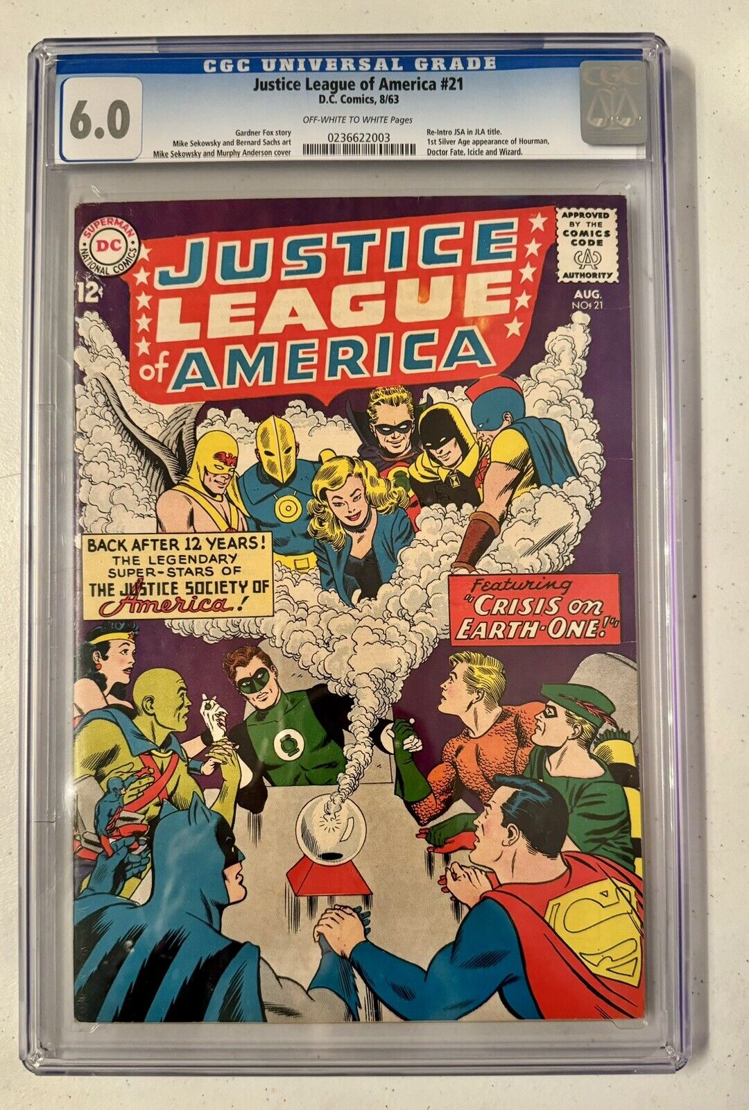 Justice League Of America #21  (1963) CGC 6.0 1st SA App Of Hourman, Dr Fate