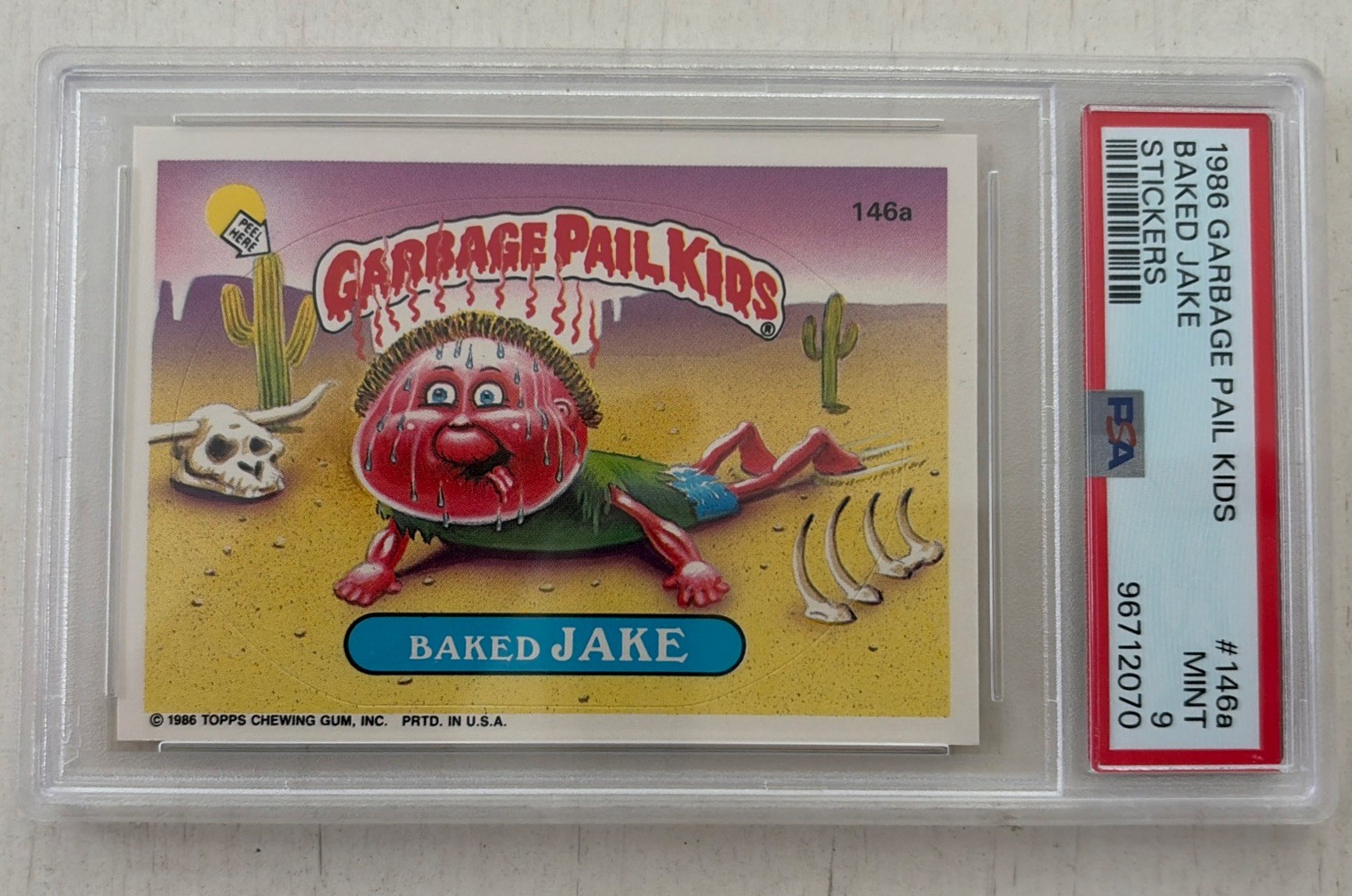 1986 Garbage Pail Kids, PSA 9, BAKED JAKE 1986 Garbage Pail Kids, PSA 9, BAKED JAKE