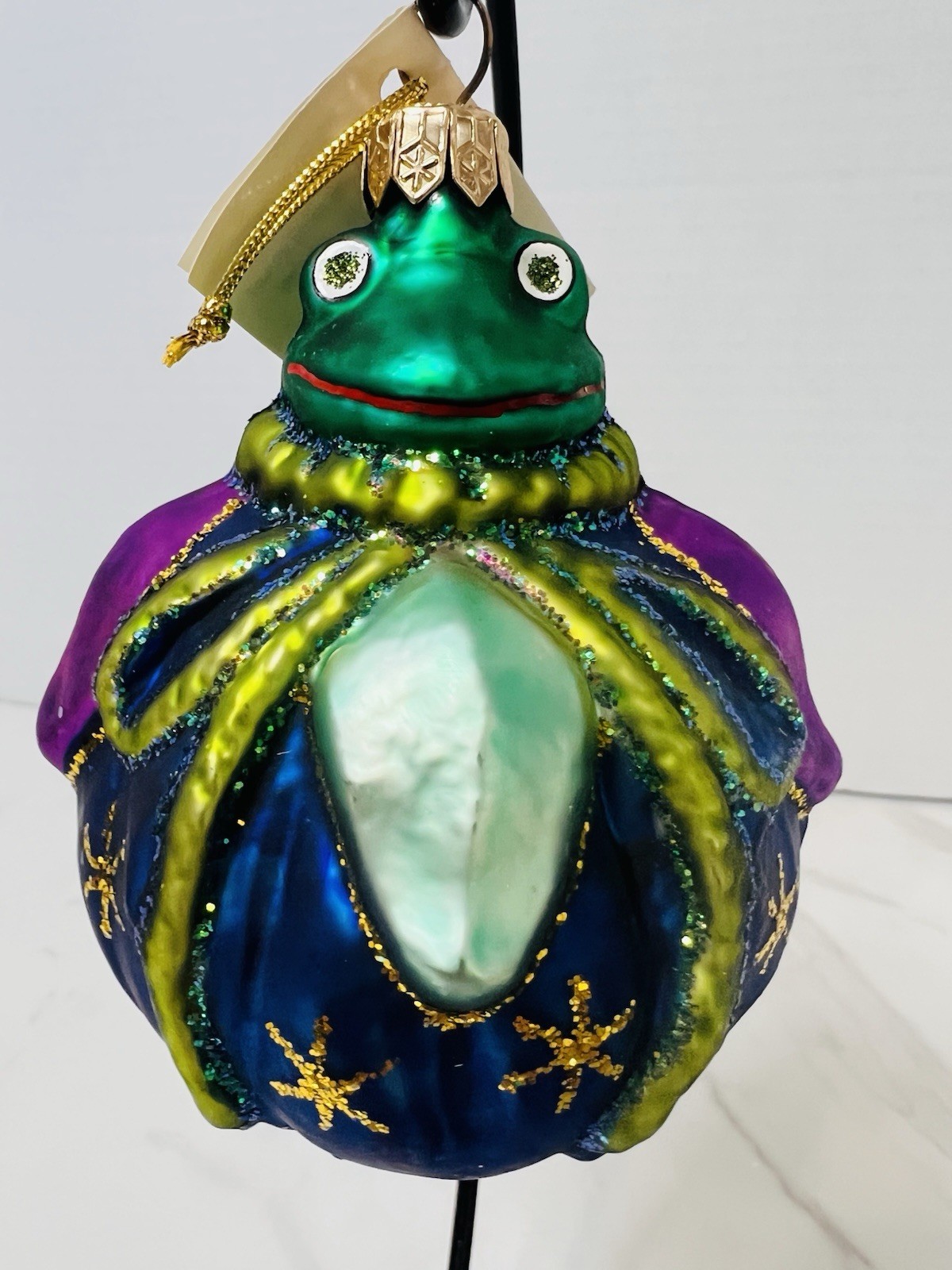 MIA Poland Blown Glass Frog Jester Ornament Hand Painted