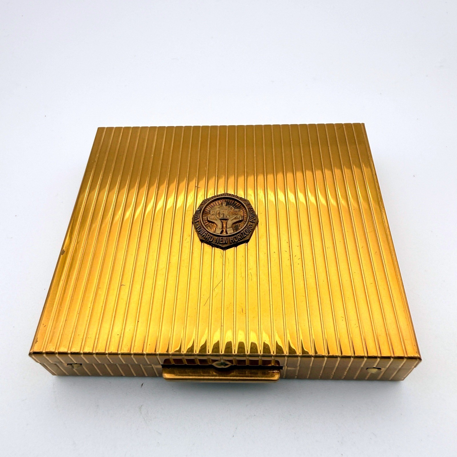 Vintage FHA Future Homemakers of America Gold Tone Powder Compact Mirror Case Vintage FHA Future Homemakers of America Gold Tone Powder Compact Mirror Case