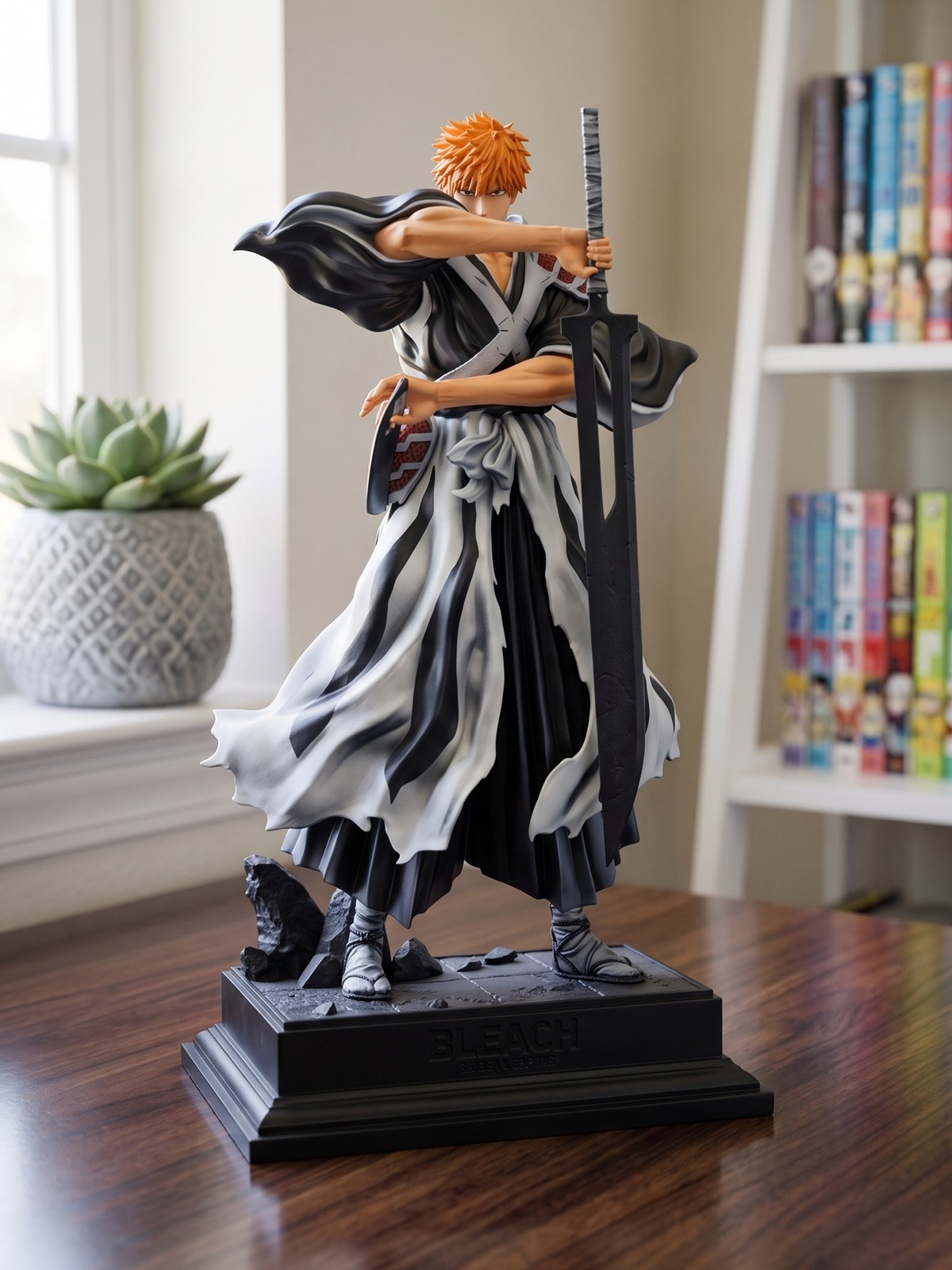 Bleach Ichigo Kurosaki Figure 35cm/14in Dual Blades Blood War Anime Statue Gift