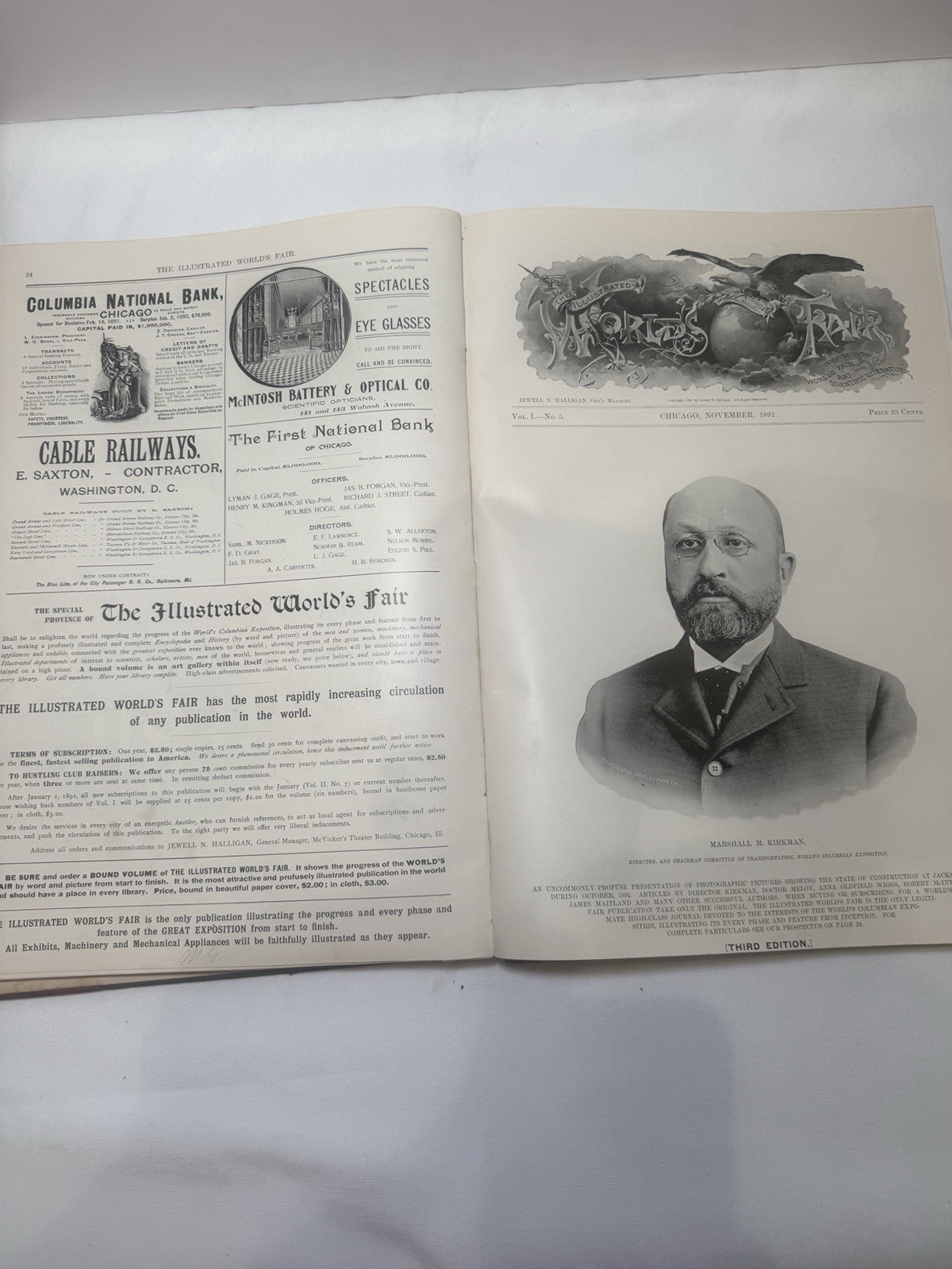 Antique 1890-1892 Halligan's Illustrated World's Fair Bound Folio  Chicago Fair